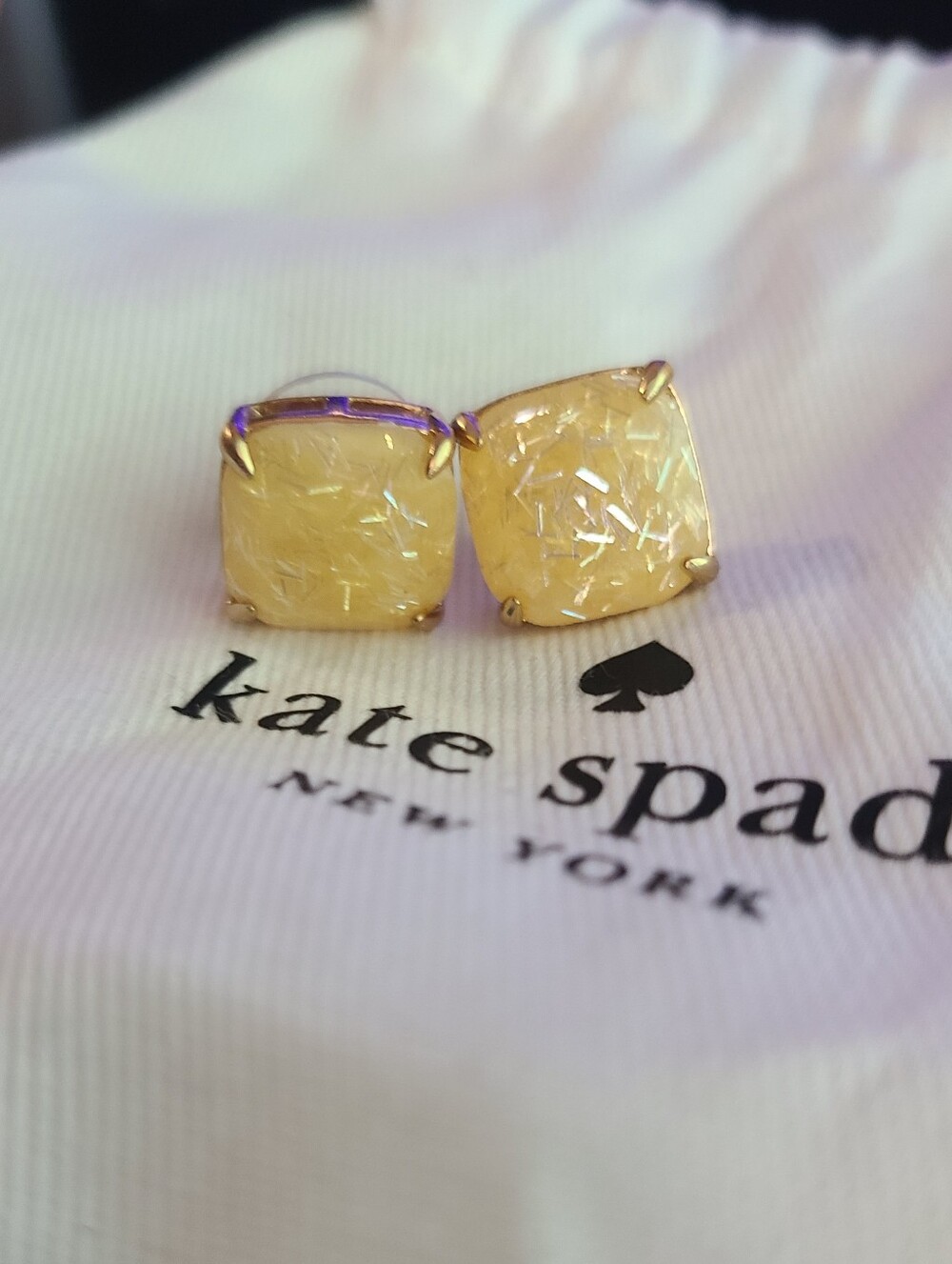 Kate Spade Yellow Glitter Earrings